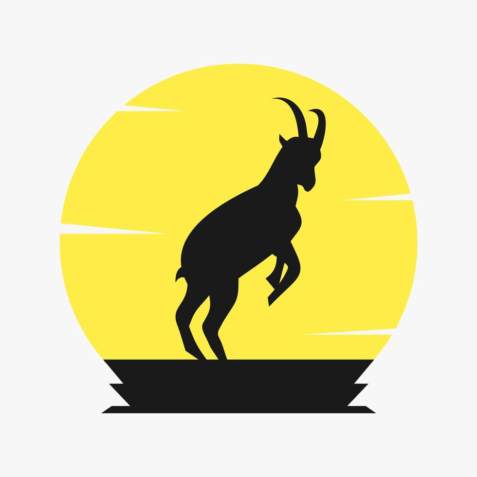 geit illustratie logo icoon vector ontwerp voor modern bedrijf logo