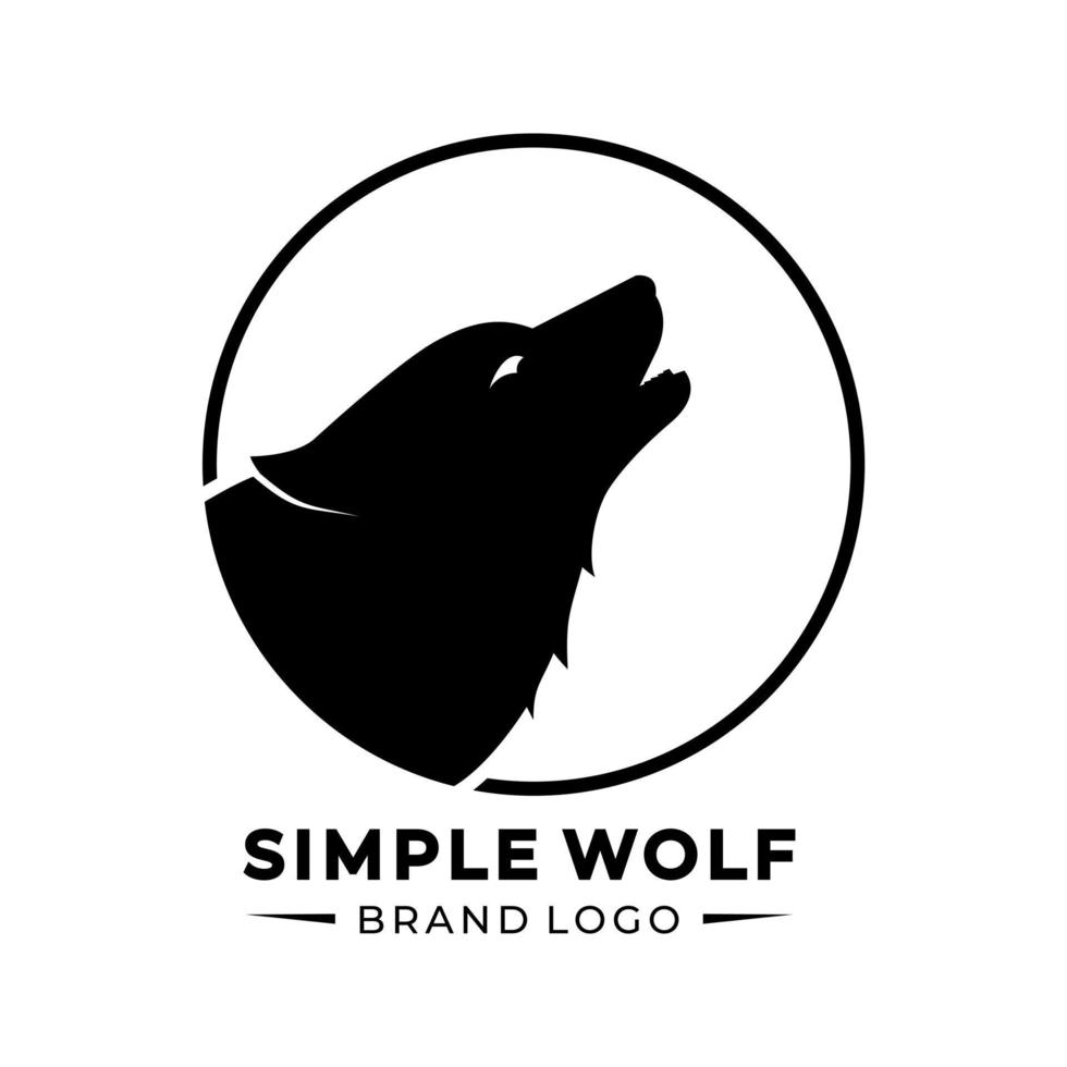 silhouet illustratie van een wolf met een cirkel concept geschikt voor team of club logo ontwerp sjabloon vector