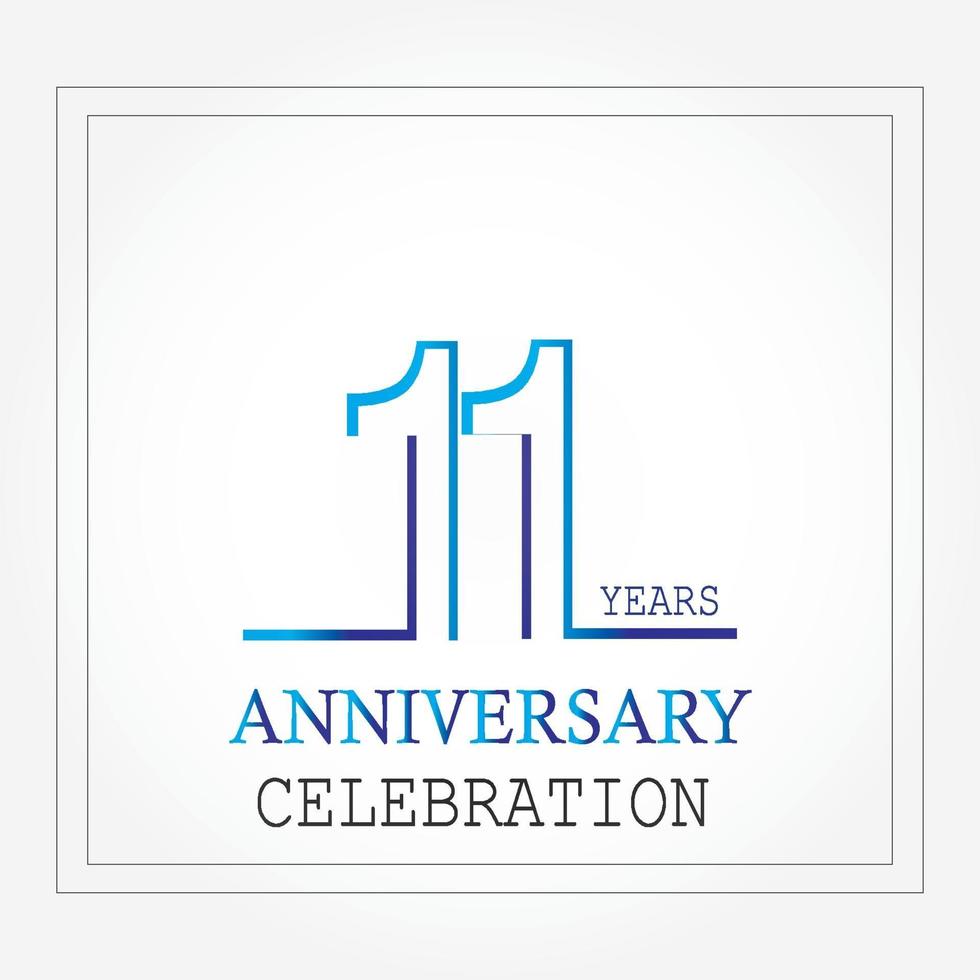 jaar jubileum logo met enkele lijn wit blauwe kleur voor een feest vector