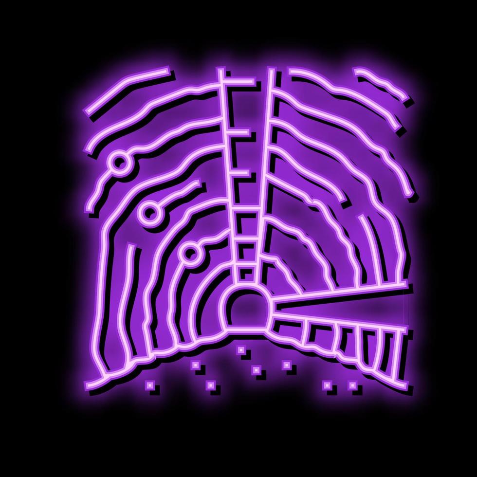 ondergronds mijnbouw koper productie neon gloed icoon illustratie vector