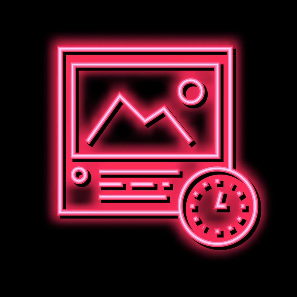 afbeelding viewing tijd neon gloed icoon illustratie vector