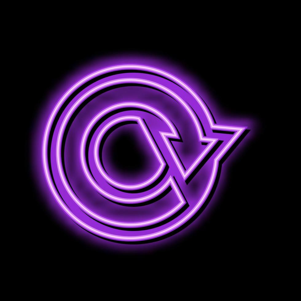 ronde pijl neon gloed icoon illustratie vector