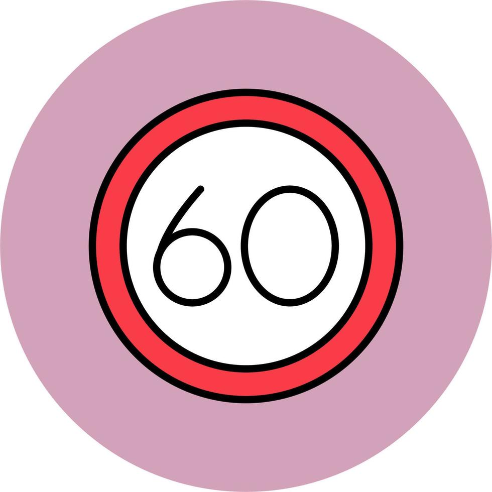 60 snelheid begrenzing vector icoon