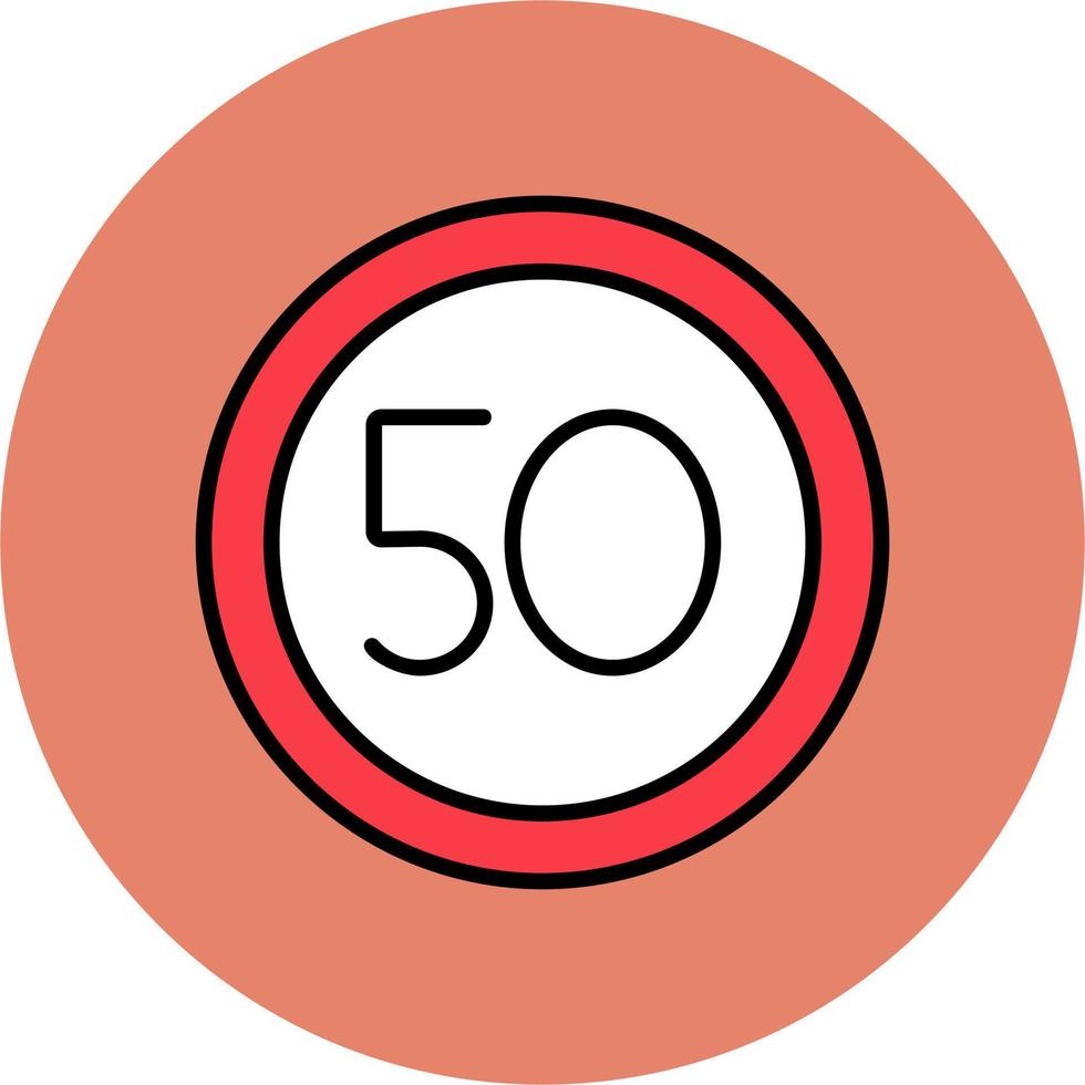 50 snelheid begrenzing vector icoon