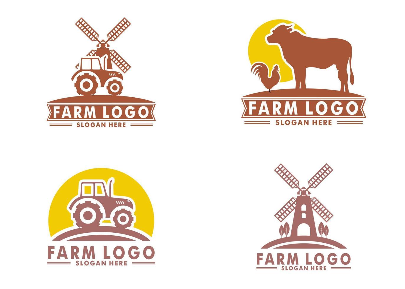 reeks van vlak boerderij logo vector, vee logo icoon ontwerp vector