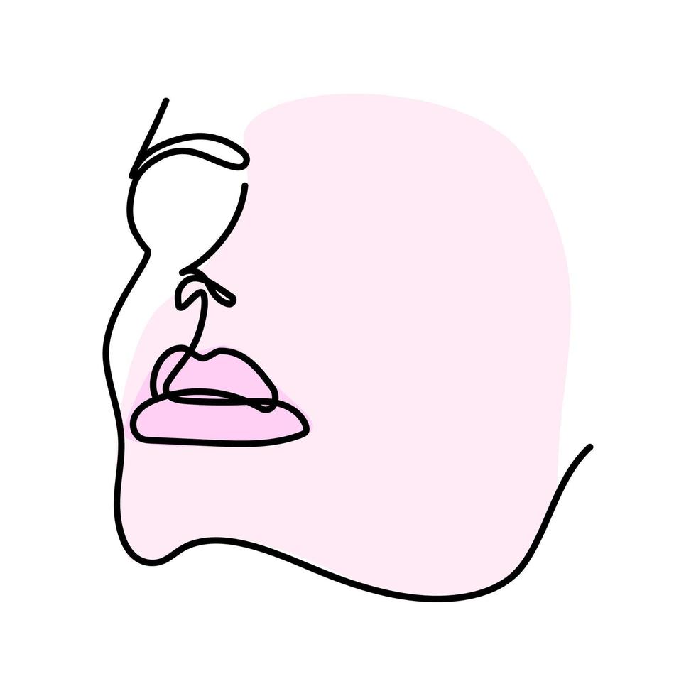 neus- en lippen in lijn kunst stijl. vector