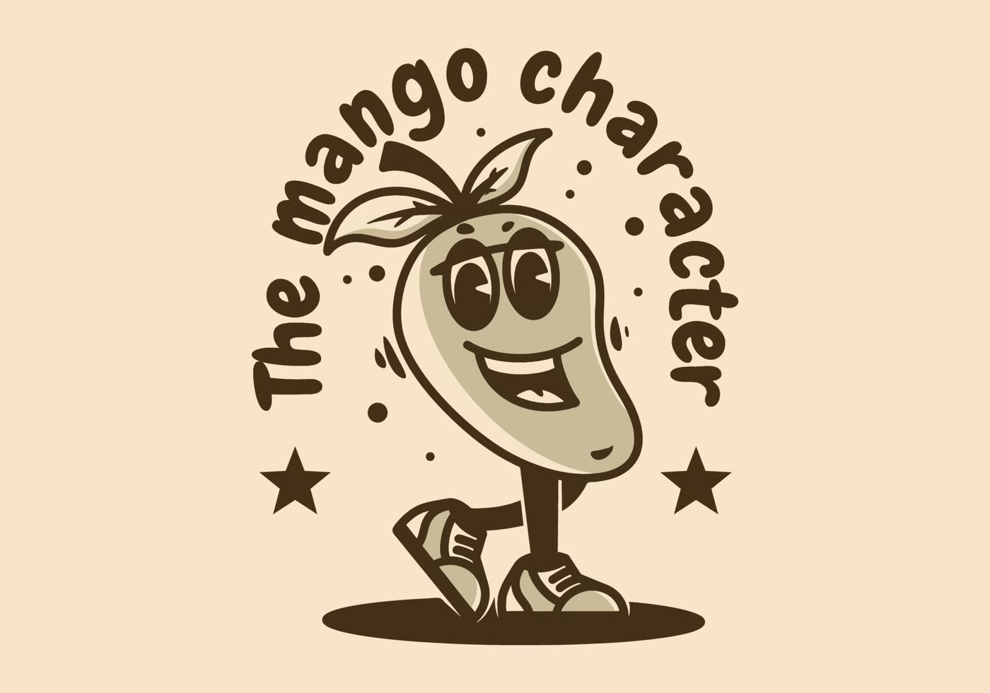 mascotte karakter ontwerp van gelukkig mango fruit vector