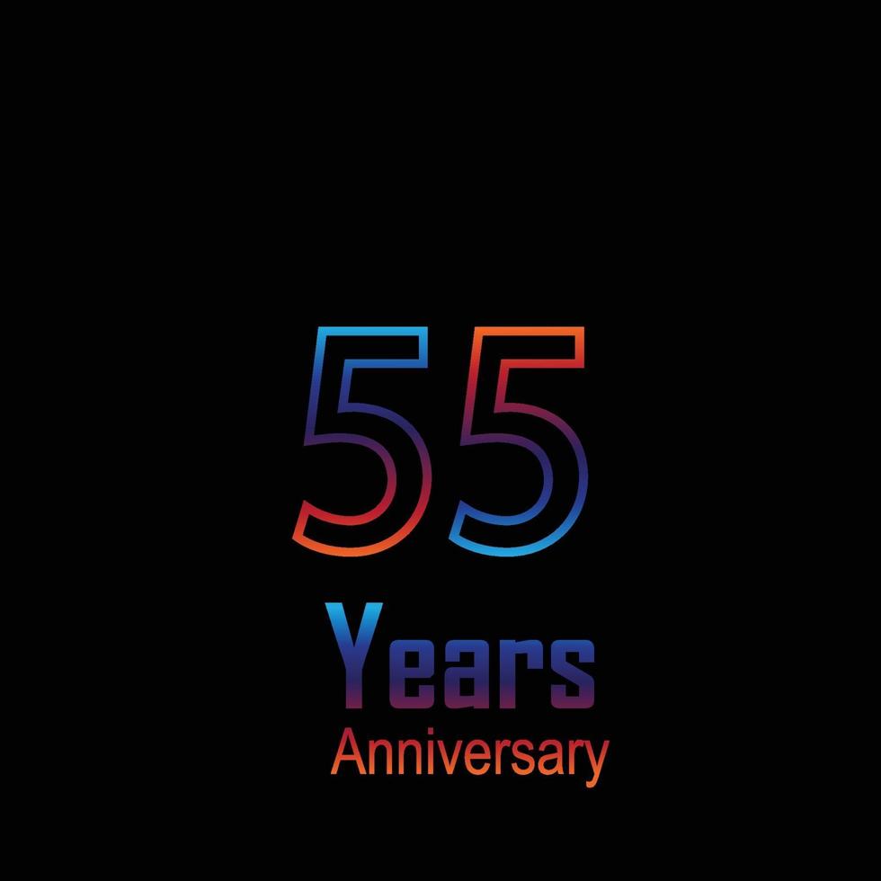 verjaardag logo vector sjabloon ontwerp illustratie regenboog en zwart