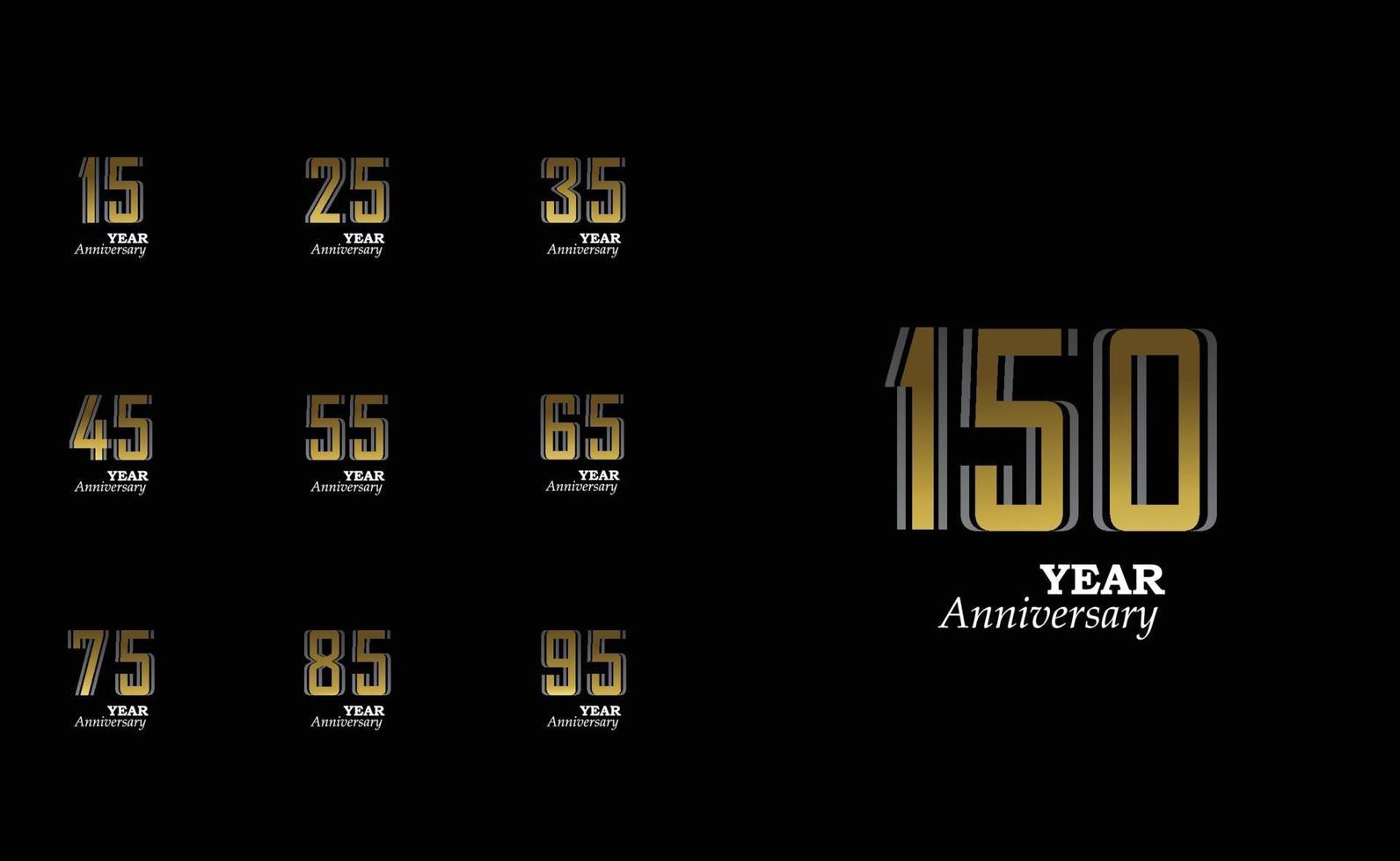 jaar jubileum logo vector sjabloon ontwerp illustratie instellen