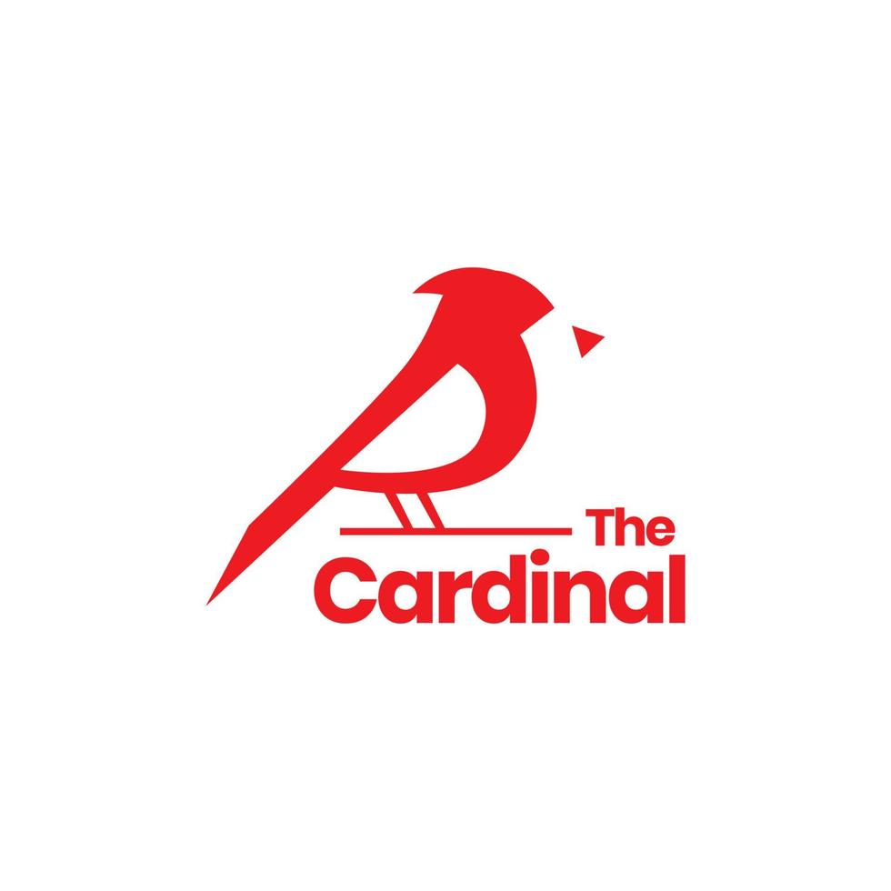 exotisch vogel weinig rood kardinaal gemakkelijk geïsoleerd modern logo ontwerp vector icoon
