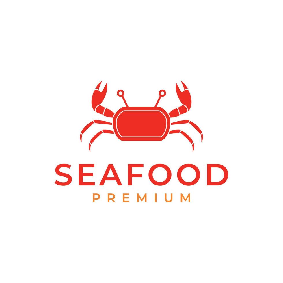 heerlijk smaak krabben zeevruchten Koken voedsel modern gemakkelijk logo ontwerp vector