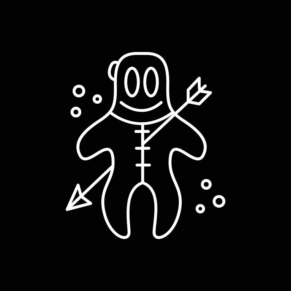 kunst illustratie pop pijl glimlach ziek lijn minimaal logo ontwerp vector