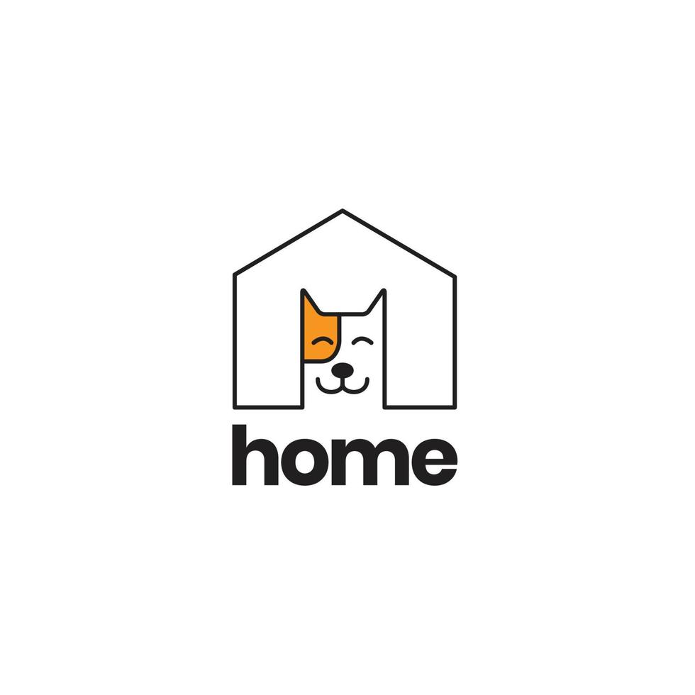 dier huisdieren huis pembroke welsh corgi schattig logo ontwerp icoon vector illustratie