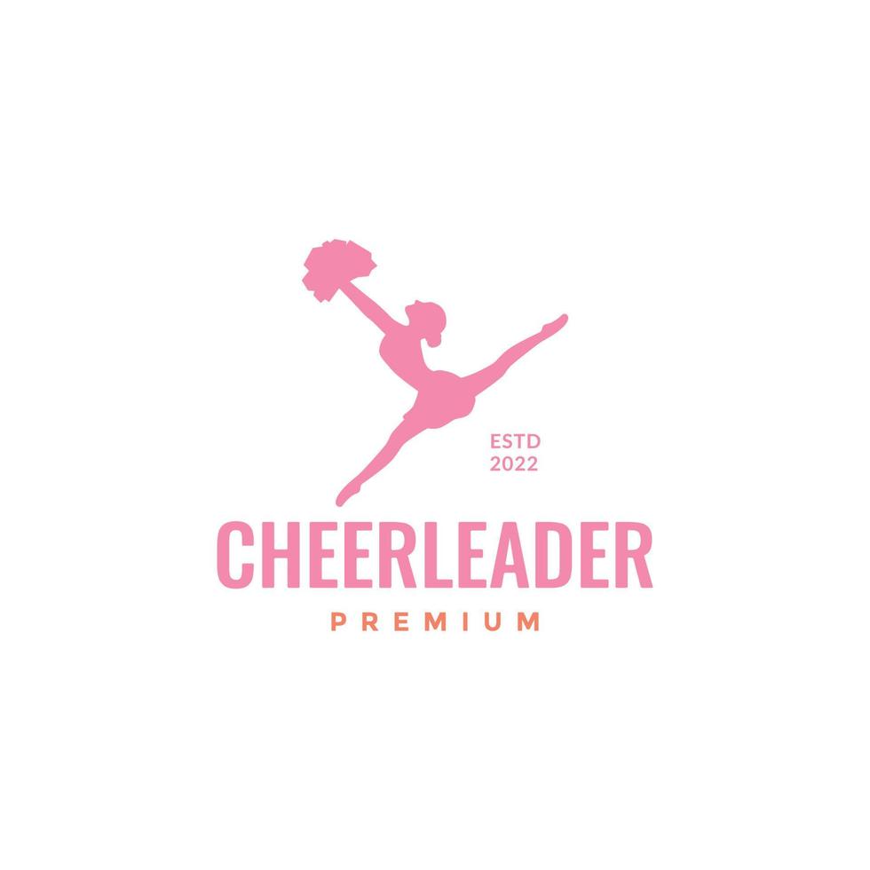 meisje schoonheid dans cheerleader gelukkig ondersteuning vrouwelijk logo ontwerp icoon vector illustratie