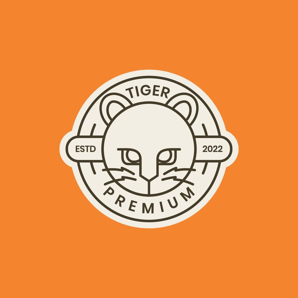 tijger welp weinig dier beest Woud cirkel meetkundig insigne logo ontwerp vector icoon illustratie