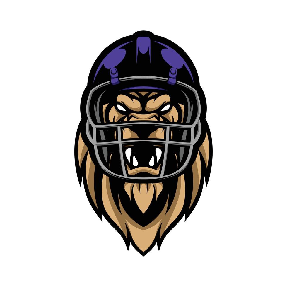 leeuw rugby mascotte logo ontwerp vector