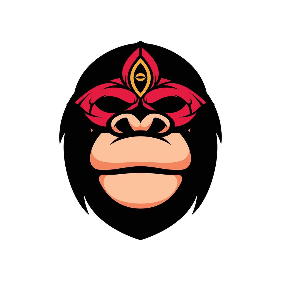 gorilla masker mascotte logo ontwerp vector