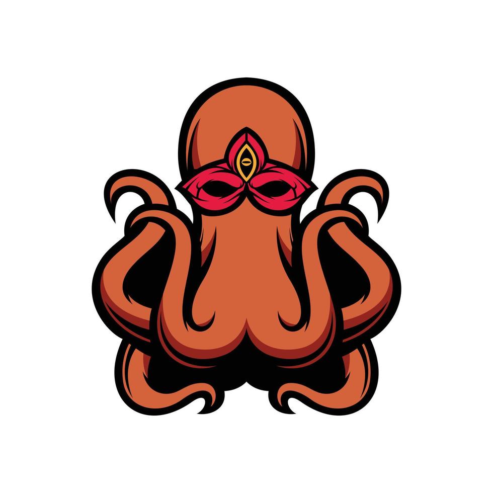 Octopus masker mascotte logo ontwerp vector