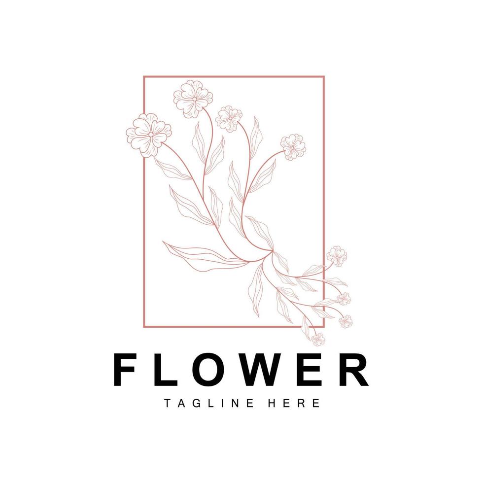 bloemen logo, bladeren en bloemen botanisch tuin vector, bloemen ontwerp van leven vector