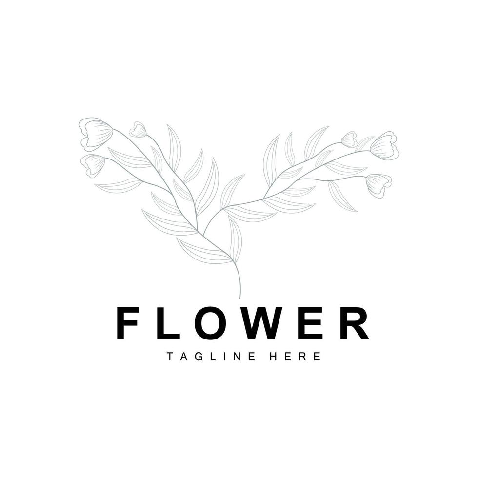 bloemen logo, bladeren en bloemen botanisch tuin vector, bloemen ontwerp van leven vector