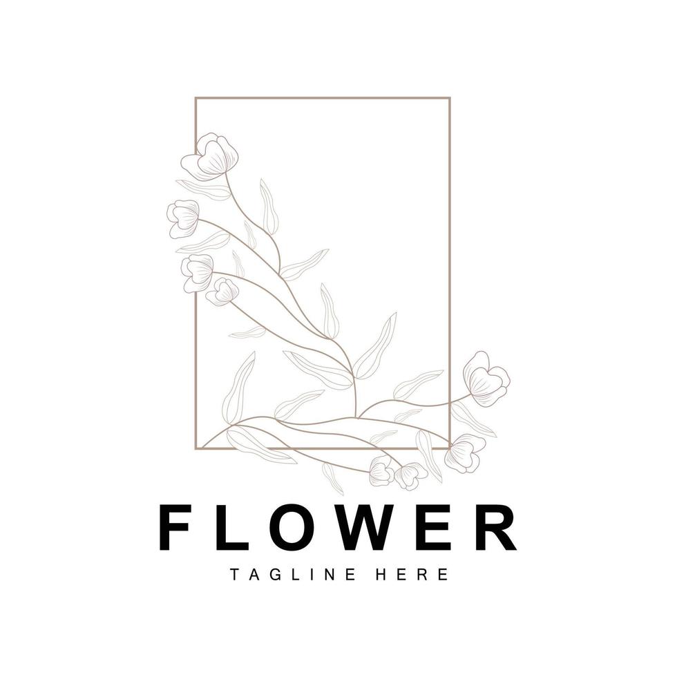 bloemen logo, bladeren en bloemen botanisch tuin vector, bloemen ontwerp van leven vector