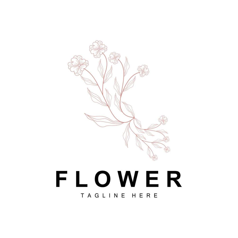 bloemen logo, bladeren en bloemen botanisch tuin vector, bloemen ontwerp van leven vector