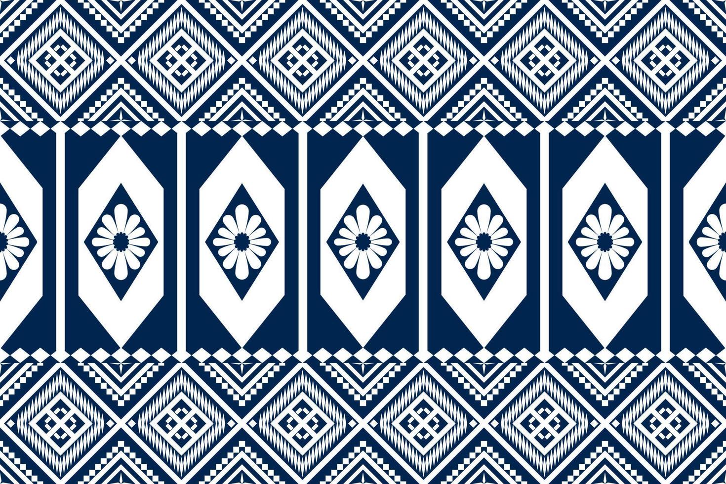blauw en wit meetkundig etnisch naadloos patroon ontwerp voor behang, achtergrond, kleding stof, gordijn, tapijt, kleding, en inpakken. vector
