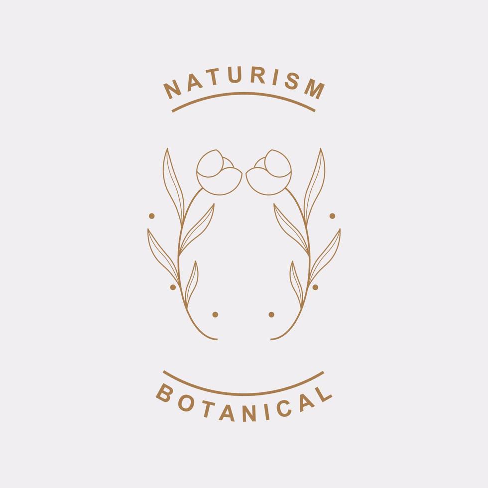 botanisch logo illustratie voor schoonheid natuurlijk biologisch merk vector