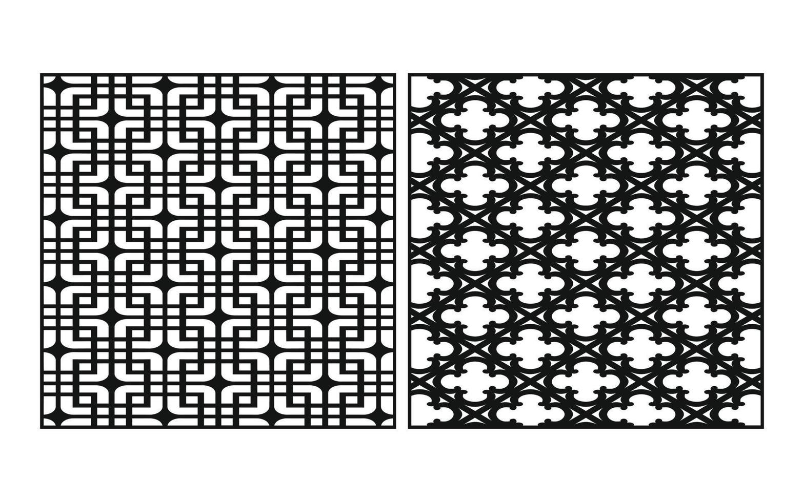 zwart patronen met wit achtergrond, Islamitisch vectoren met bloemen panelen voor cnc laser snijdend