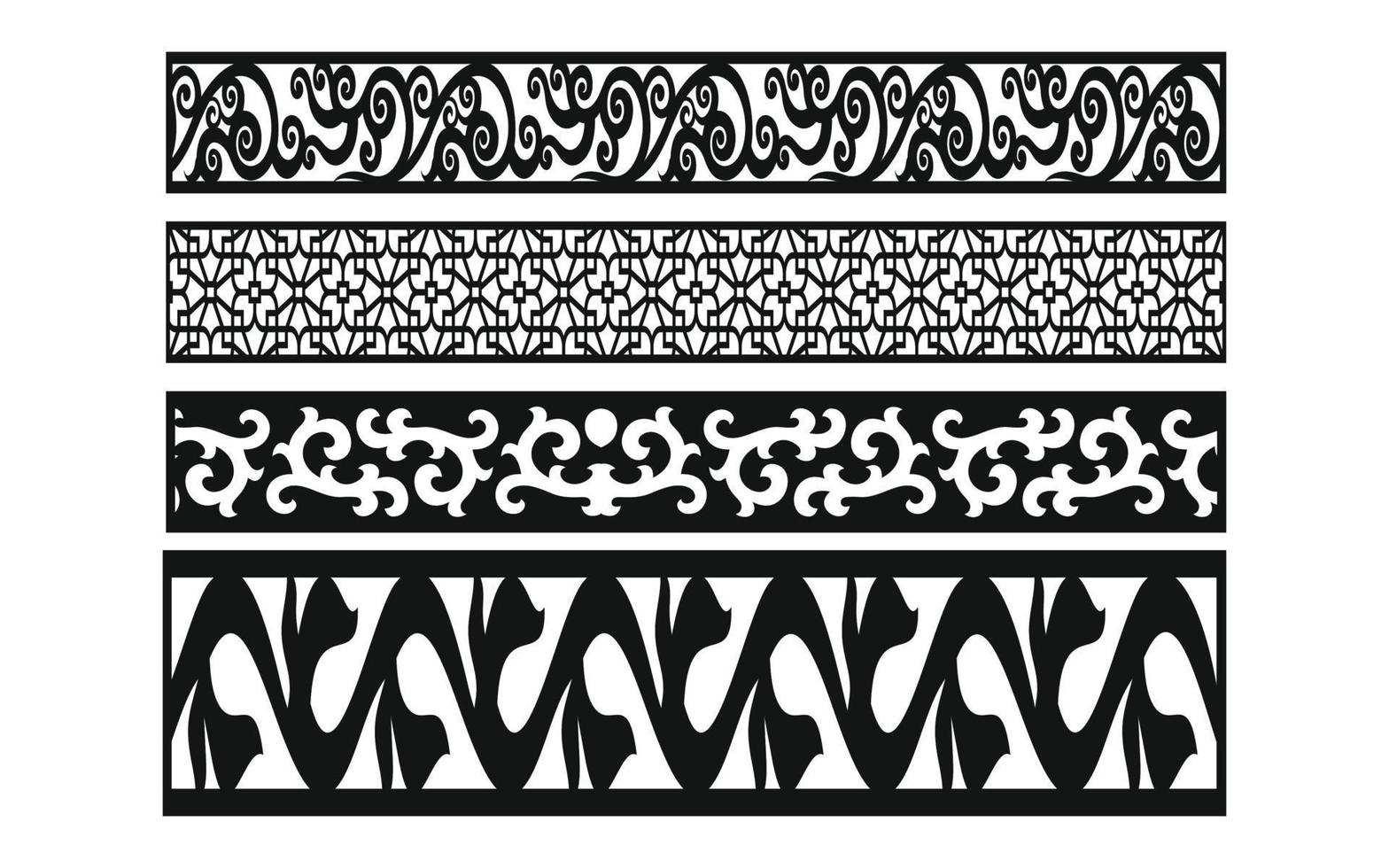 decoratief bloemen patronen, meetkundig sjabloon voor cnc laser snijdend vector