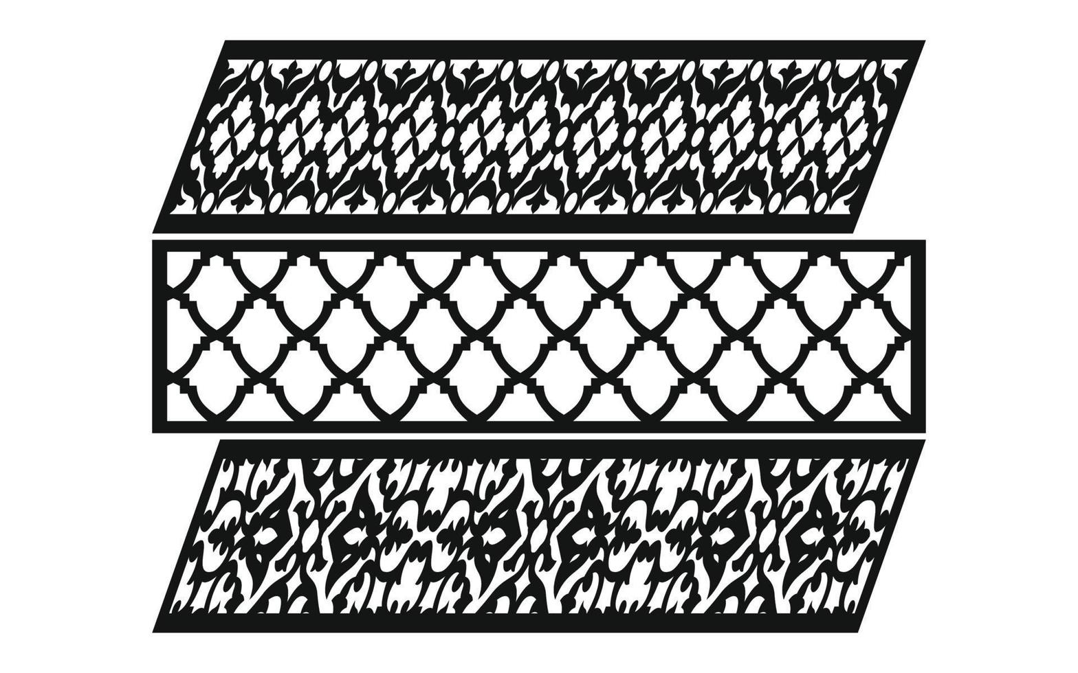 decoratief bloemen patronen, meetkundig sjabloon voor cnc laser snijdend vector