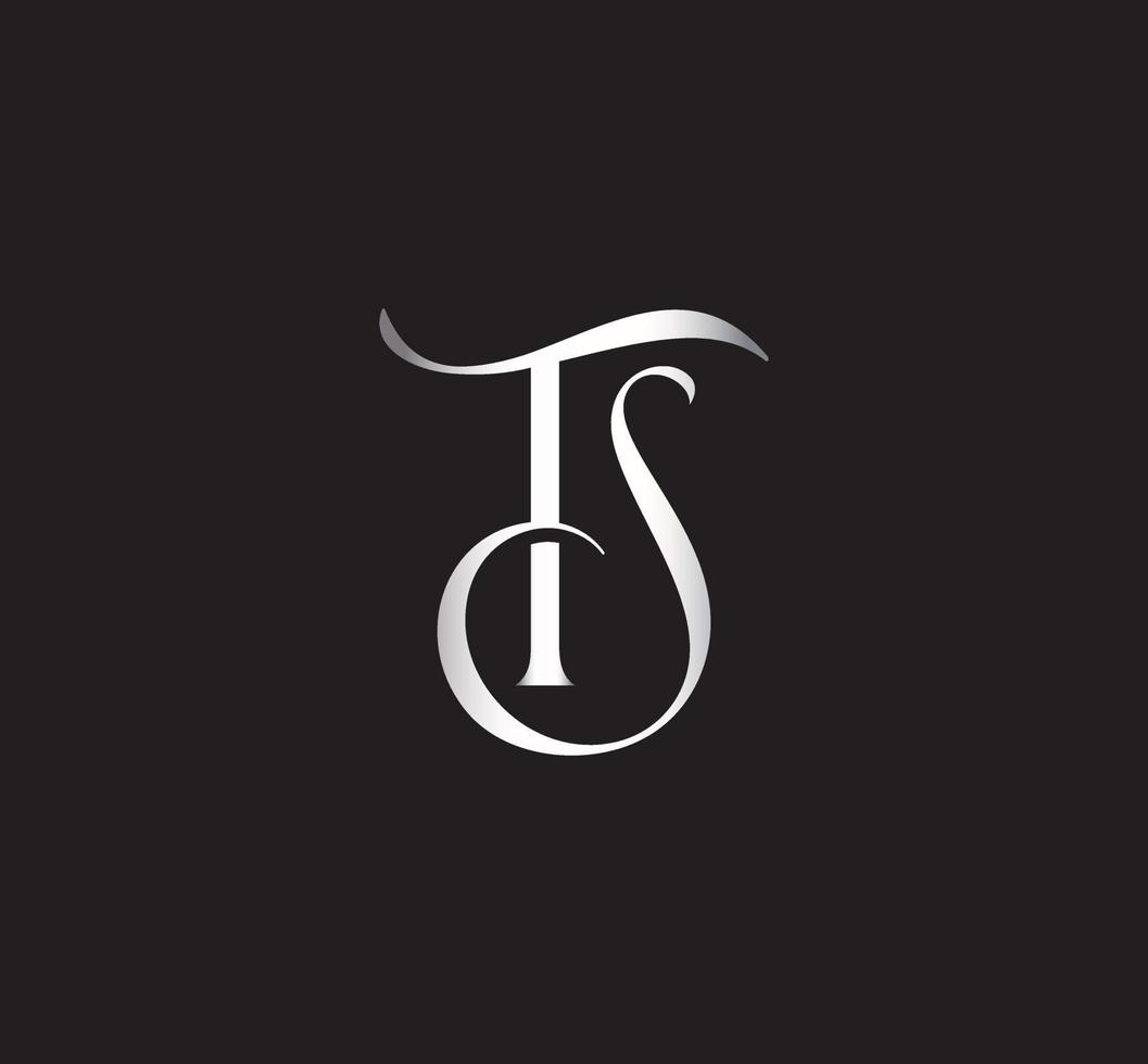 eerste monogram brief ts logo ontwerp vector