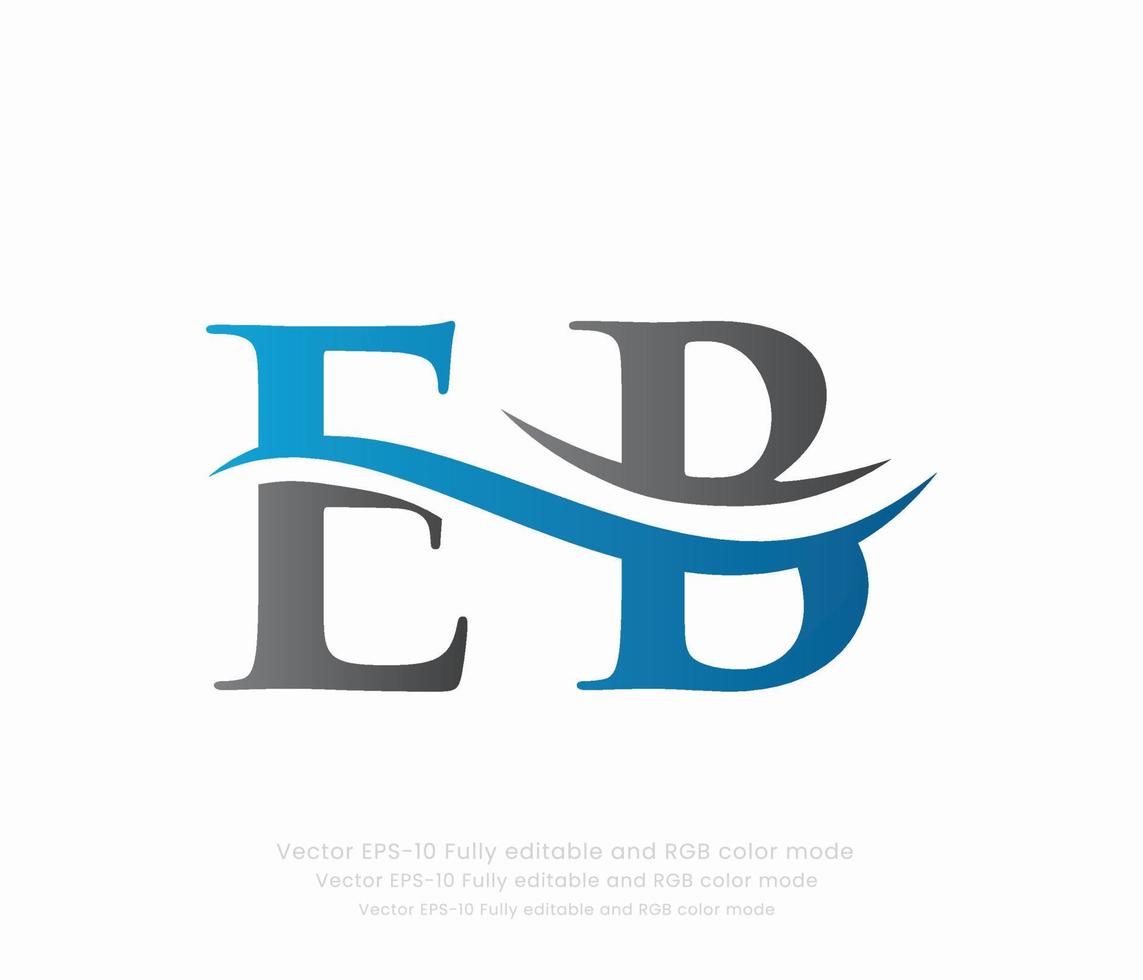 brief e b gekoppeld logo vector
