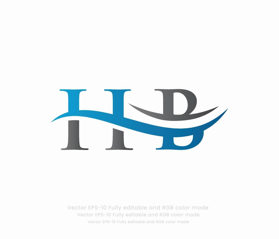 brief h b gekoppeld logo vector