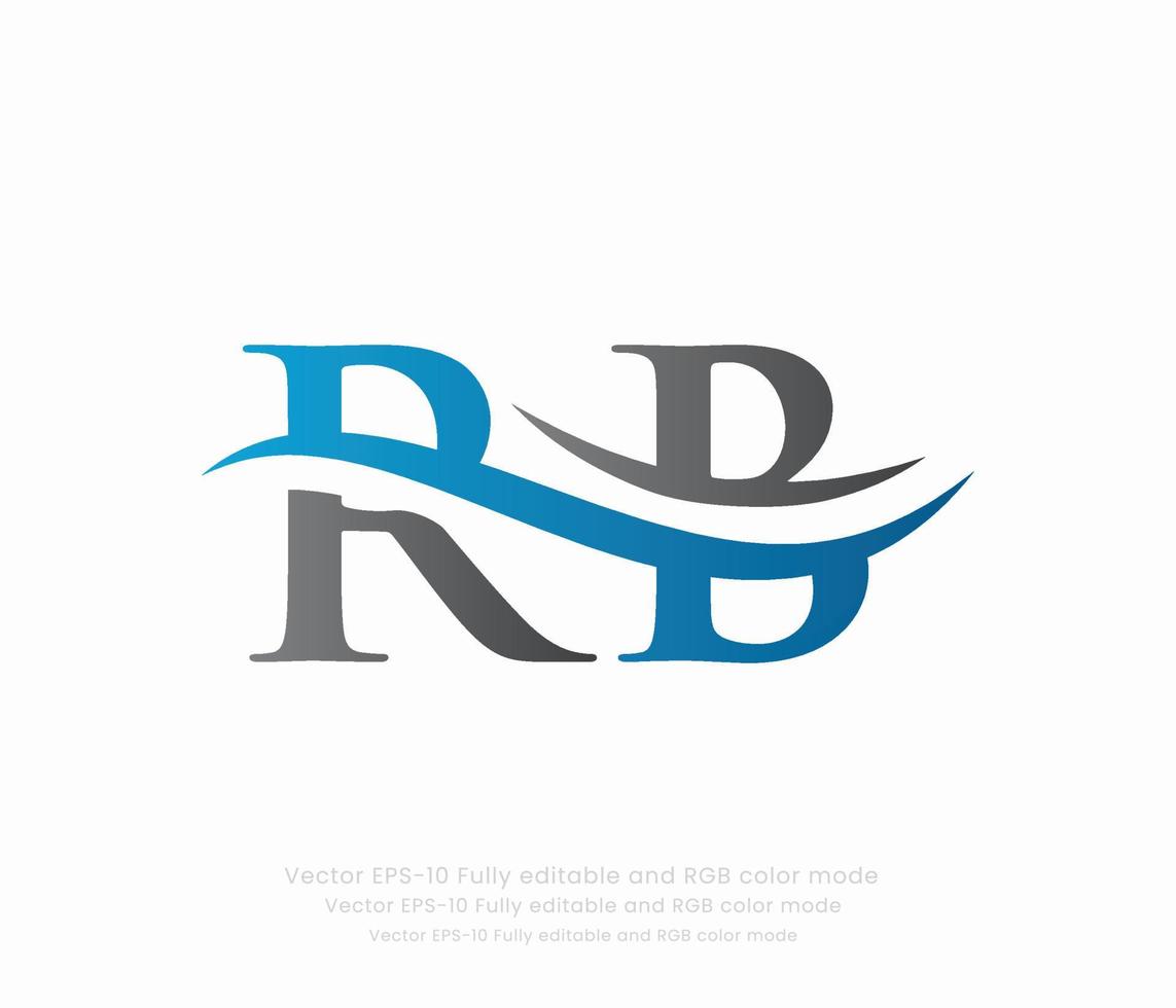 brief r b gekoppeld logo vector