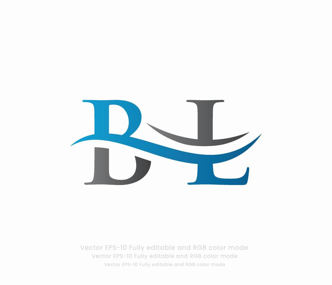 brief b l gekoppeld logo vector