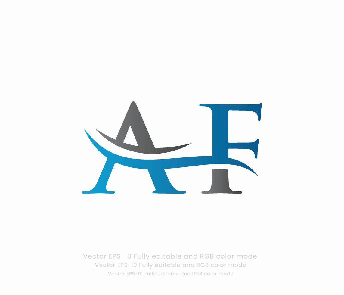 brief een f gekoppeld logo vector