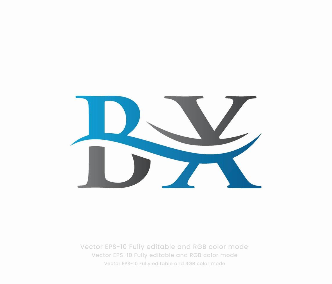 brief b X gekoppeld logo vector