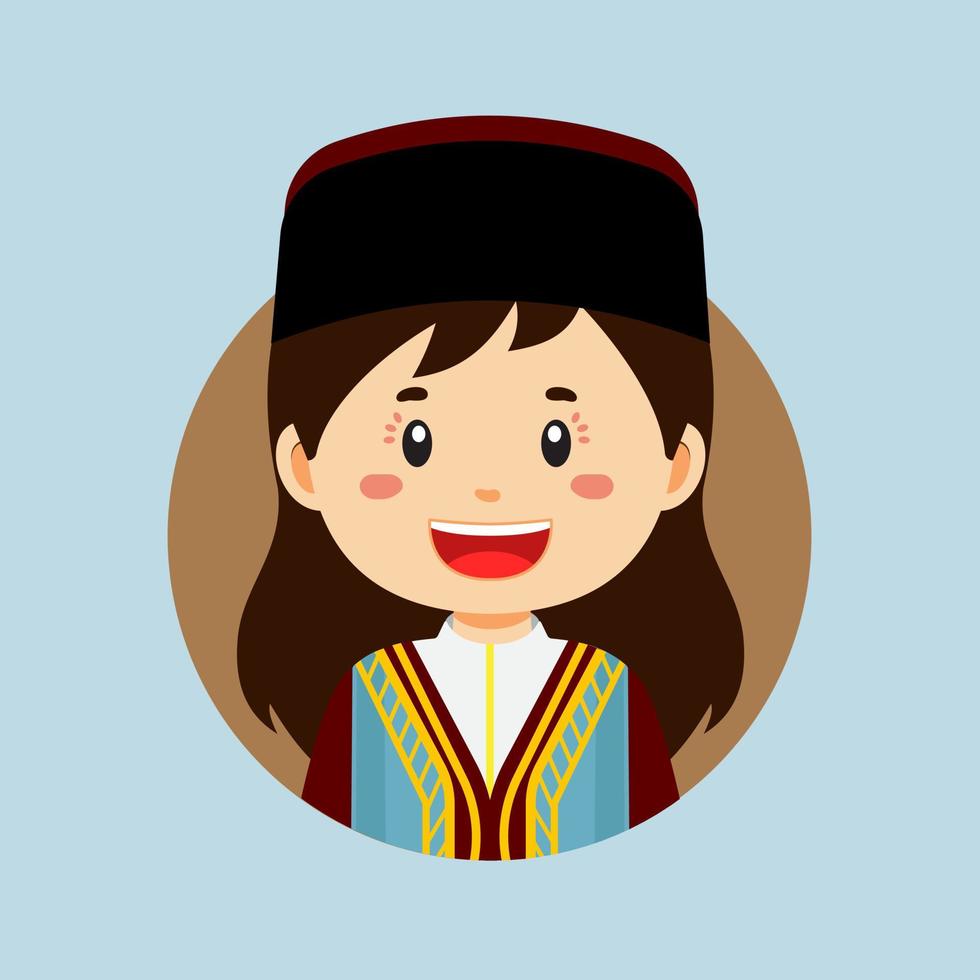 avatar van een montenegrijnen karakter vector