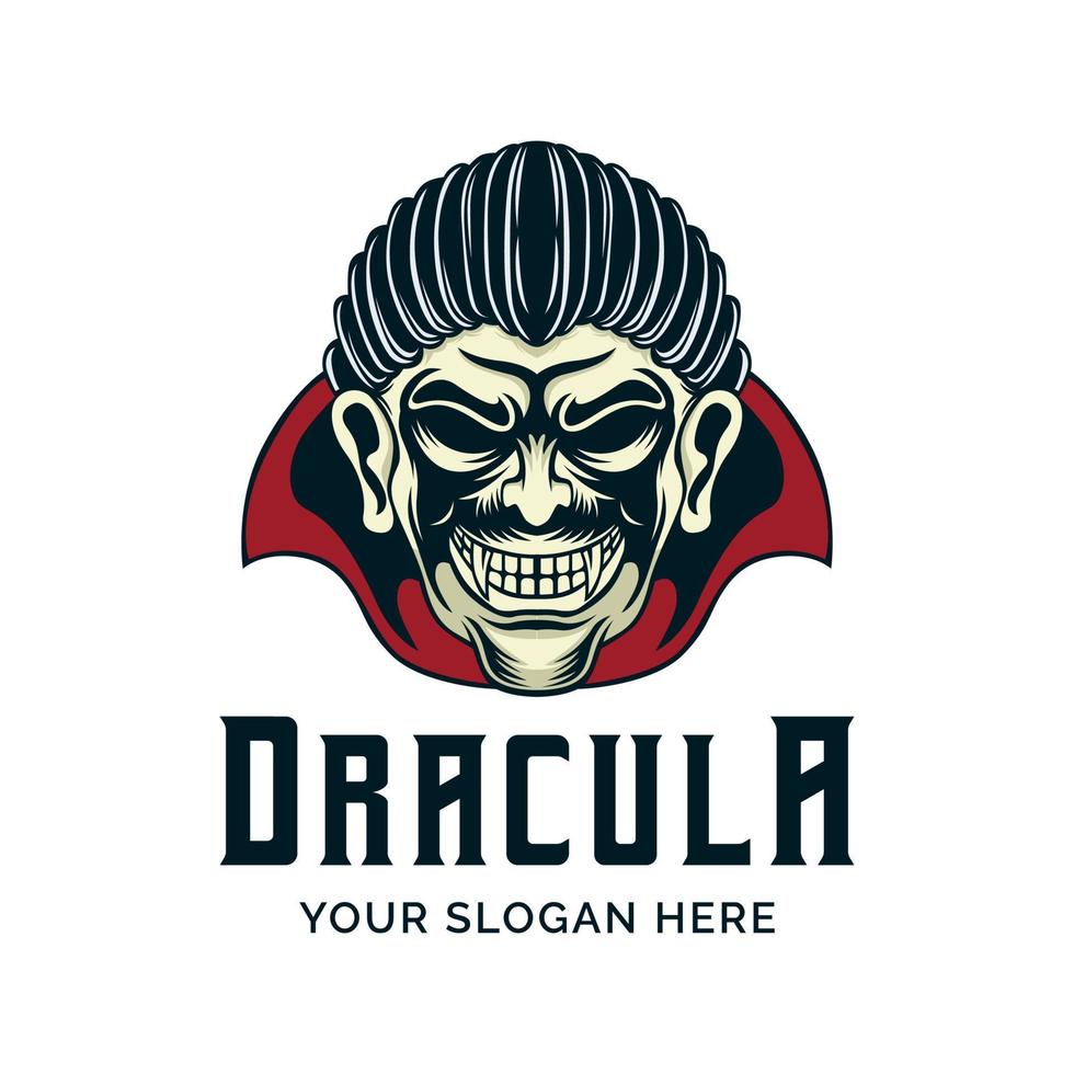 dracula logo. dracula mascotte logo ontwerp vector illustratie