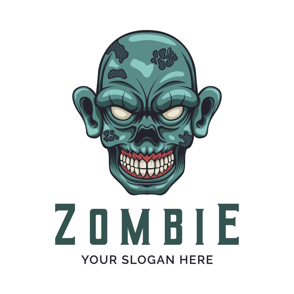 zombie logo. zombie mascotte logo ontwerp vector illustratie