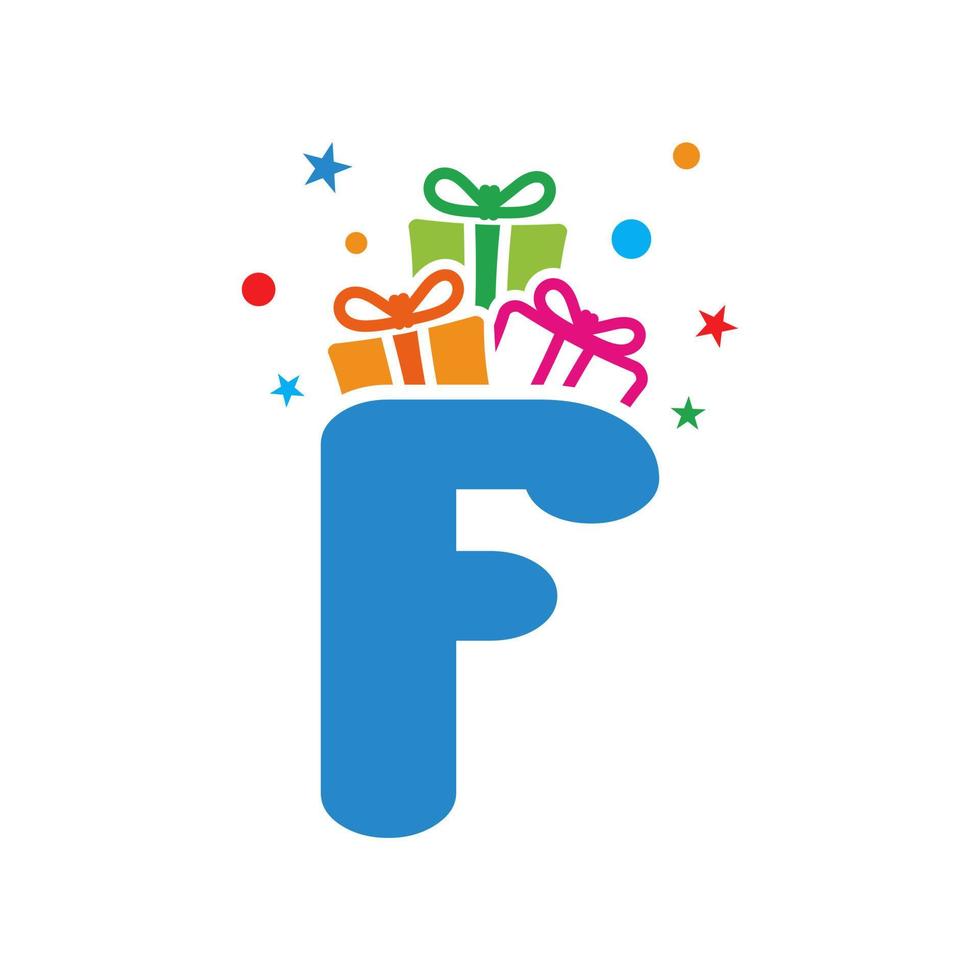 eerste f geschenk logo vector