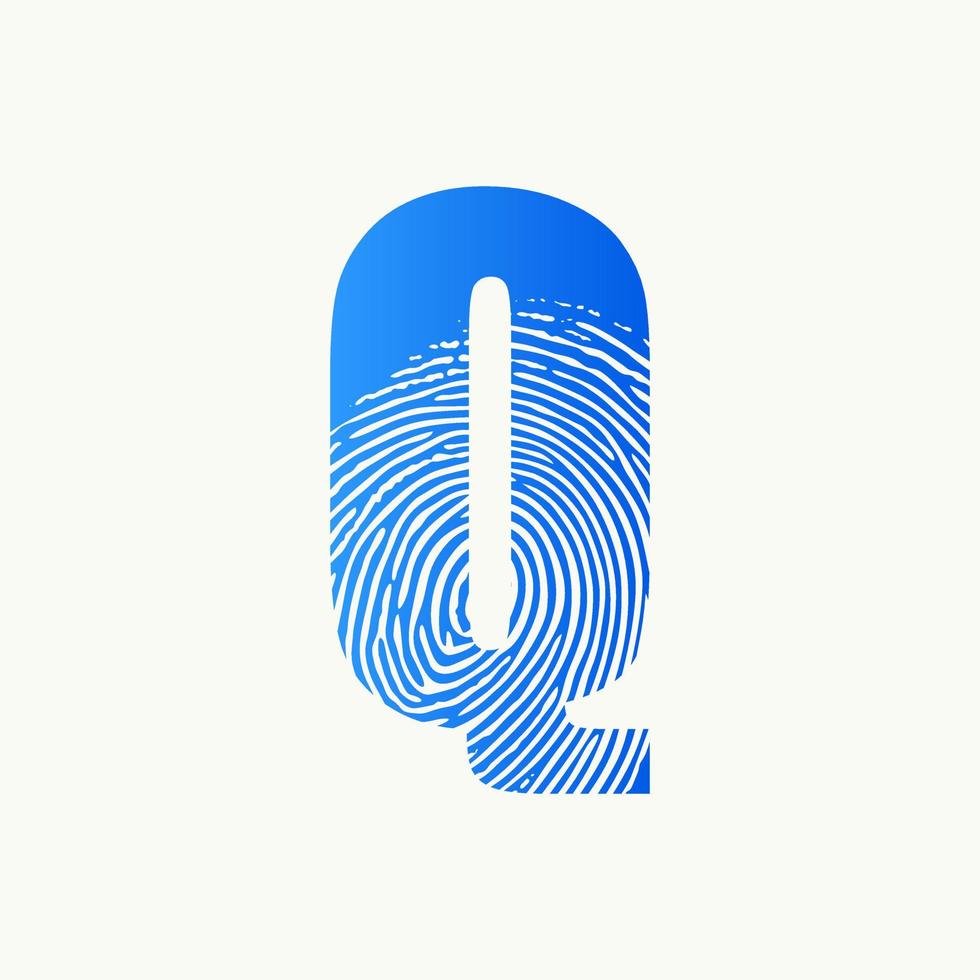 eerste q vinger afdrukken logo vector