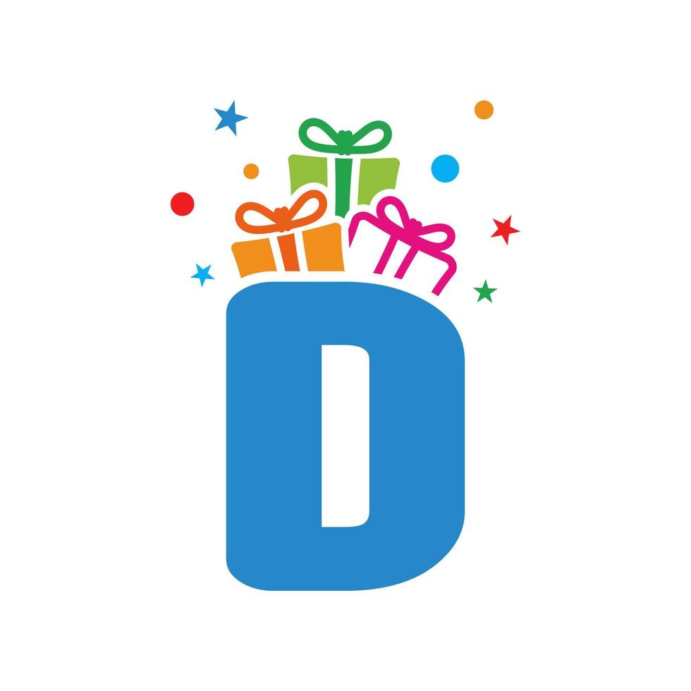 eerste d geschenk logo vector