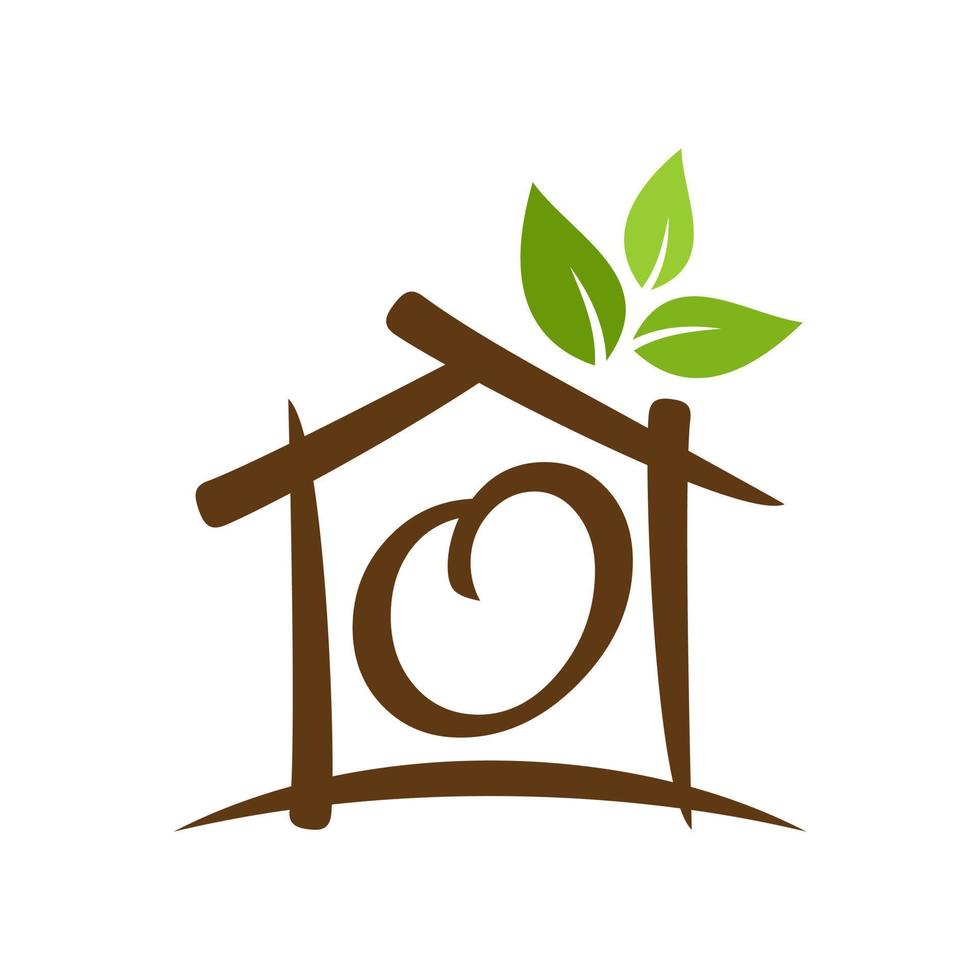 eerste O huis tuin logo vector