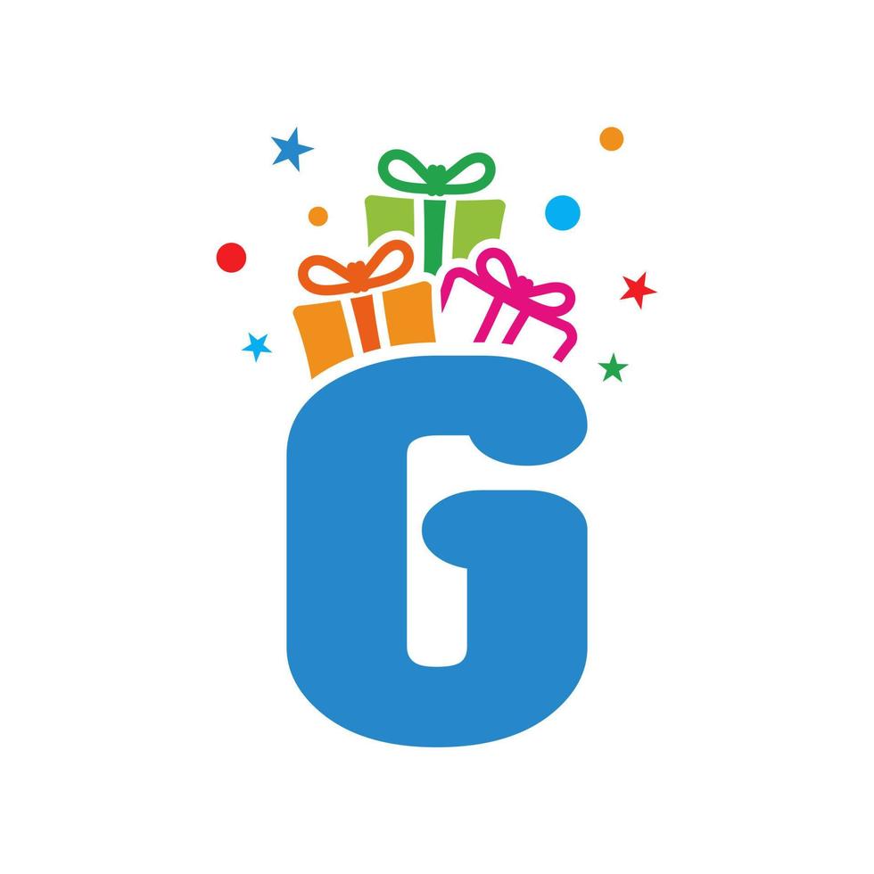 eerste g geschenk logo vector