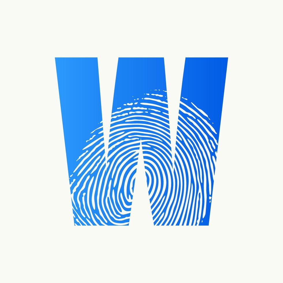 eerste w vinger afdrukken logo vector