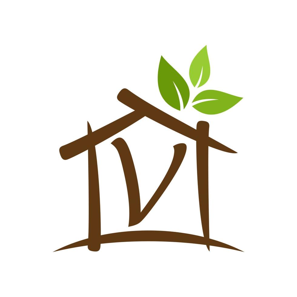 eerste v huis tuin logo vector