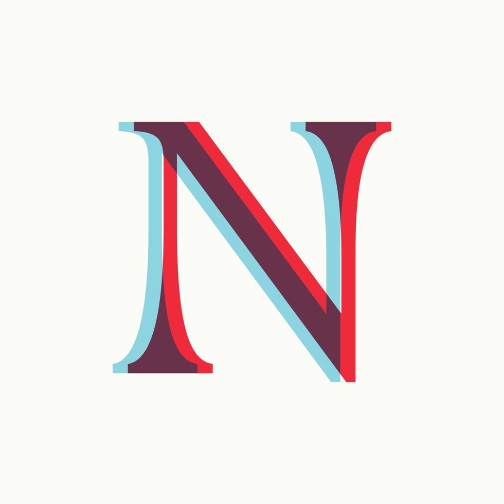 eerste n illusie logo vector