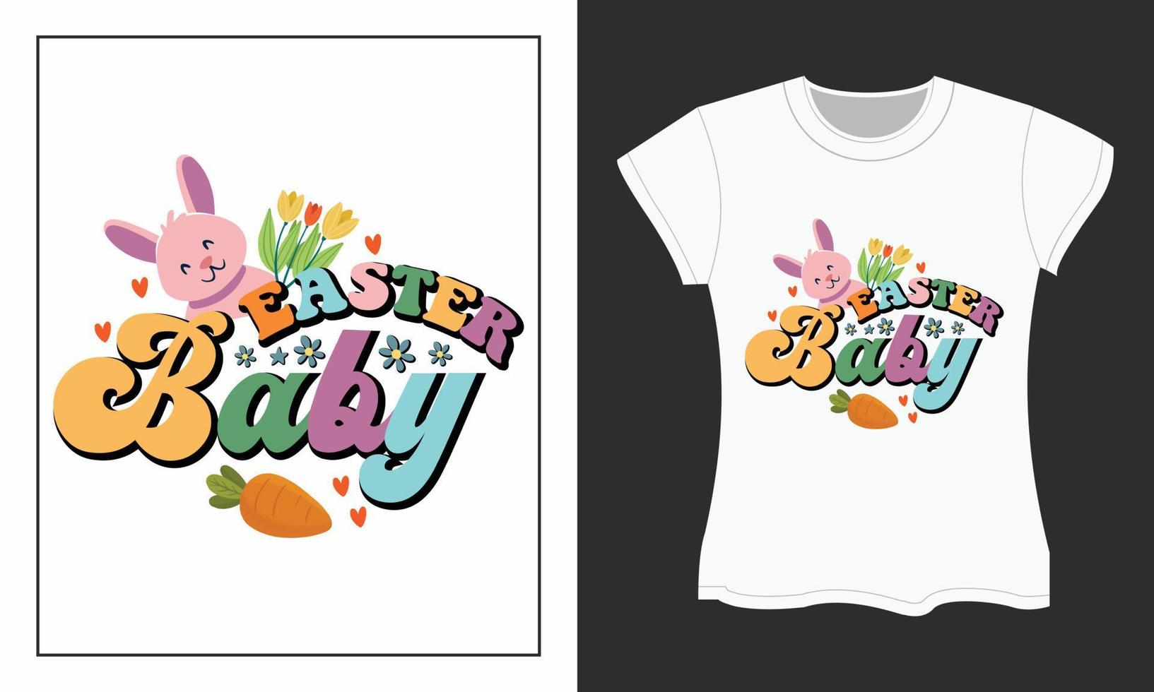 retro Pasen baby SVG t-shirt ontwerp. vector